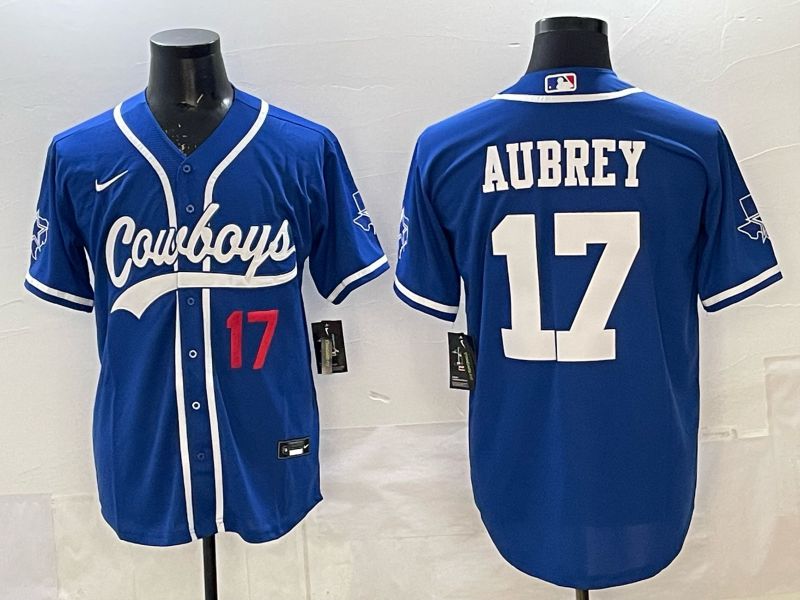 Men 2025 Dallas Cowboys #17 Aubrey blue Joint Name Nike Limited NFL Jersey style 030